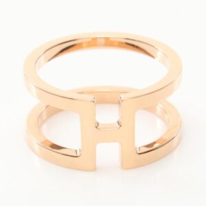 HERMES H Ann Ron Scarf Ring Pink Gold Pre-loved | Luna Bags