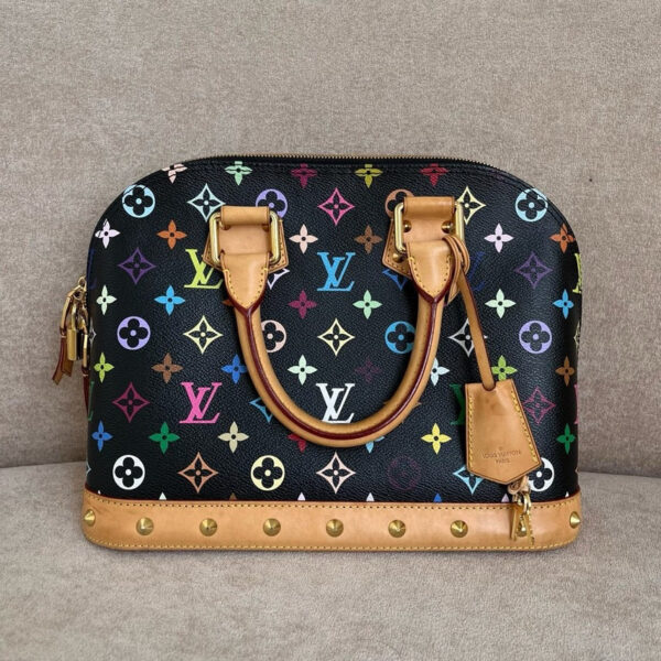 Louis Vuitton Multicolor Monogram Black Canvas Satchel Bag | Luna Bags