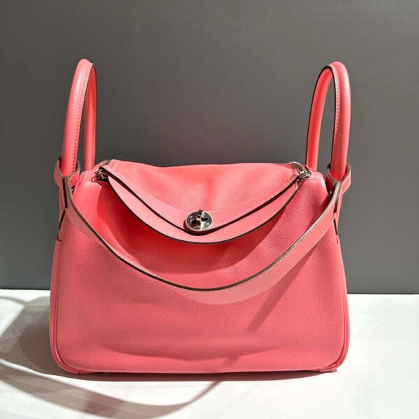 Hermes Lindy 30 Pink Leather Shoulder Bag | Luna Bags
