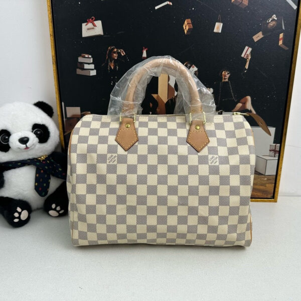 Louis Vuitton Speedy 30 Damier Azur Satchel Top Handle Bag | Luna Bags