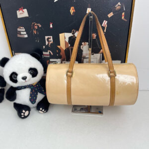Louis Vuitton Papillon Beige Vernis Leather Top Handle Bag | Luna Bags