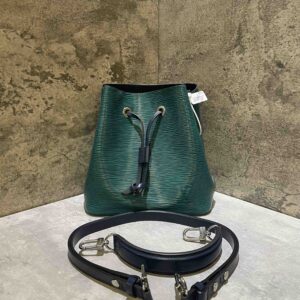 Louis Vuitton Neonoe BB Bucket Bag Dark Green Leather | Luna Bags