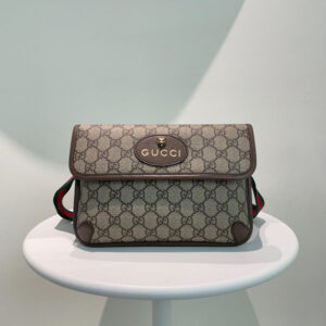 Gucci GG Supreme Beige and Ebony Canvas Bum Bag | Luna Bags