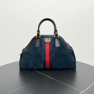 Gucci GG Marmont Suede Navy Tote Bag | Luna Bags