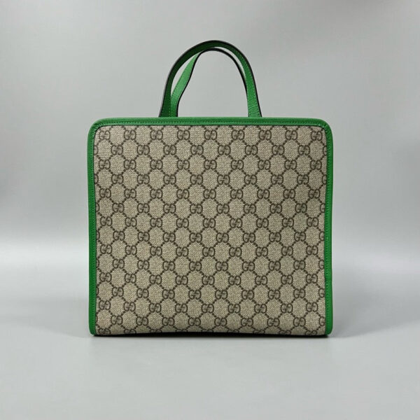 Gucci Kids GG Monogram Beige Green Tote Bag 28x25x10cm XJ10689 | Luna Bags