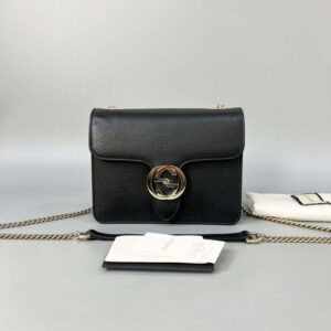 Gucci GG Marmont Black Leather Mini Crossbody Bag XJ10765 | Luna Bags