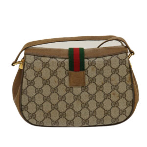 GUCCI Web Sherry Line GG Canvas Shoulder Bag Beige Red Green 116  rd2110 | Luna Bags