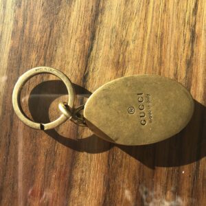 Gucci GG Red Enamel Oval Keychain | Luna Bags