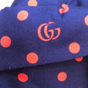Gucci Navy Headband with Red Polka Dots and Interlocking GG | Luna Bags