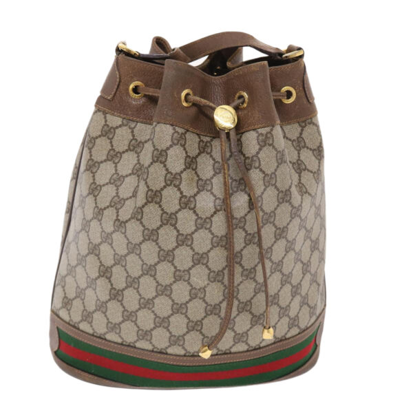 GUCCI GG Canvas Web Sherry Line Shoulder Bag Beige Red Green  tb826 | Luna Bags
