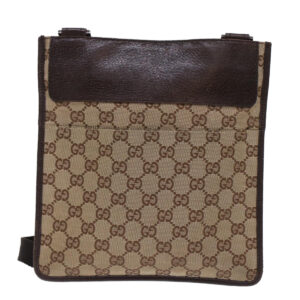 GUCCI GG Canvas Shoulder Bag Leather Beige 27639  th3823 | Luna Bags