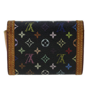 LOUIS VUITTON Multicolor Porte Monnaie Plat Coin Purse Black M92656 Auth th3875 | Luna Bags