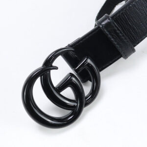 GUCCI 414516 18YXV 1000 Slim belt GG Marmont belt leather Black unisex | Luna Bags