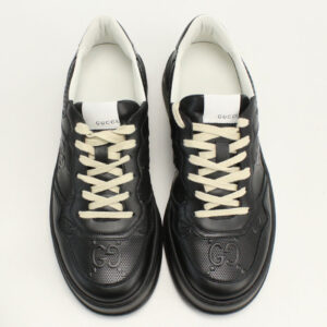 GUCCI 669582 Men's sneakers GG emboss Shose leather black mens | Luna Bags