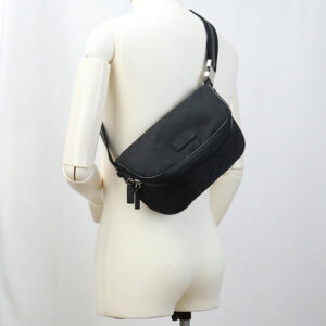 GUCCI 449182 Belt bag GG nylon Waist bag Nylon black mens | Luna Bags