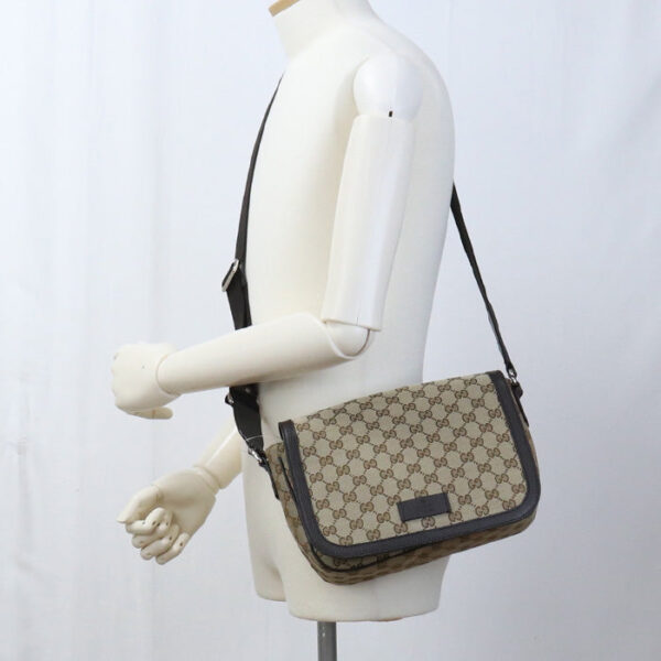 GUCCI 449172 Shoulder Bag GG canvas Diagonal beige unisex | Luna Bags