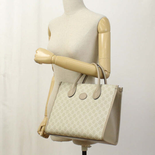 GUCCI 659983 Tote Bag Interlocking G Small 2way Tote Bag GG Supreme, leather beige Women | Luna Bags