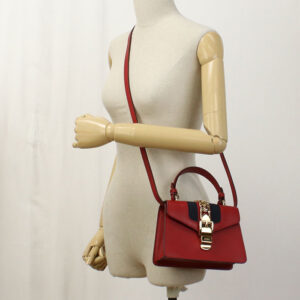 GUCCI 470270 2WAY handbag Silvi Handbag Shoulder bag leather Red Women | Luna Bags