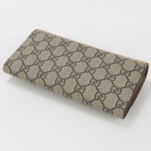 GUCCI 456116 17WAG 5788 Bicolor Continental Long wallet GG Supreme beige Women | Luna Bags