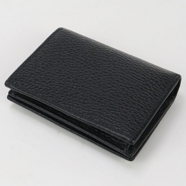 GUCCI 456126 Card Case wallet Double G Folded wallet leather black Women | Luna Bags
