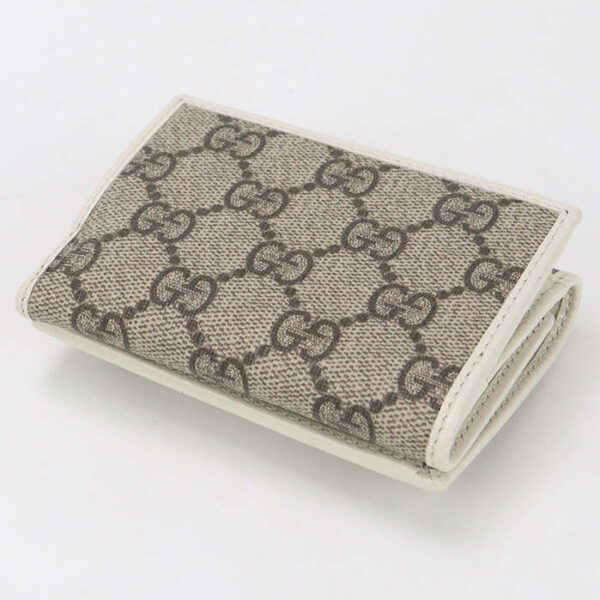 GUCCI 644462 Tri-fold wallet Gucci Horsebit 1955 GG Supreme/leather beige Women | Luna Bags