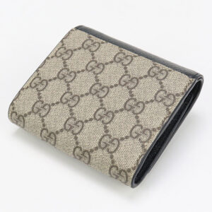 GUCCI 598587 Bi-fold wallet GG Marmont Double G Medium wallet GG Supreme Canvas, leather black Women | Luna Bags