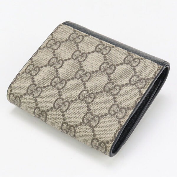 GUCCI 598587 Bi-fold wallet GG Marmont Double G Medium wallet GG Supreme Canvas, leather black Women | Luna Bags