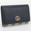 GUCCI 739525 17WAG 4041 Card Case Double G  Business card holder GG Supreme Canvas, leather Navy unisex | Luna Bags - Image 5