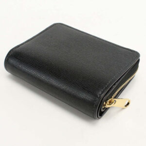 GUCCI 772639 0OP0N 1000 Bi-fold wallet Gucci Script Mini U-shaped zipper wallet leather black unisex | Luna Bags