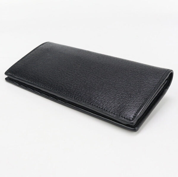 GUCCI 428740 Long wallet GG Marmont Double G Folding long wallet leather black mens | Luna Bags