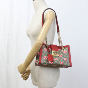 GUCCI 498156 Shoulder Bag Padlock GG Apple ChainShoulder Bag GG Supreme Canvas, leather Multicolor Women | Luna Bags