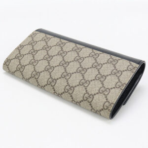 GUCCI GU90608 Bicolor Wallet Long double fold coin purse GG Supreme black Women | Luna Bags