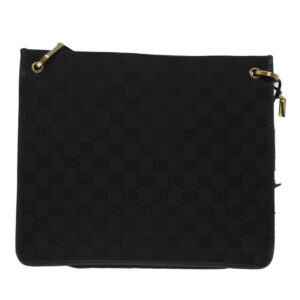 GUCCI GG Canvas Shoulder Bag Black 91762  yk7260 | Luna Bags