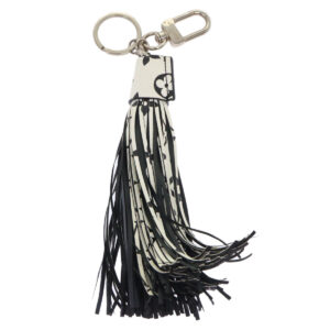 LOUIS VUITTON Monogram Tassel Key Ring Key Ring Black White MP1769 Auth yk7764 | Luna Bags