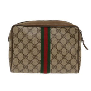 GUCCI GG Canvas Web Sherry Line Clutch Bag Beige Red Green 39.01.012  yk7950 | Luna Bags