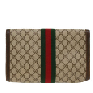 GUCCI GG Canvas Web Sherry Line Clutch Bag Beige Red Green 84.01.007  yk7987 | Luna Bags